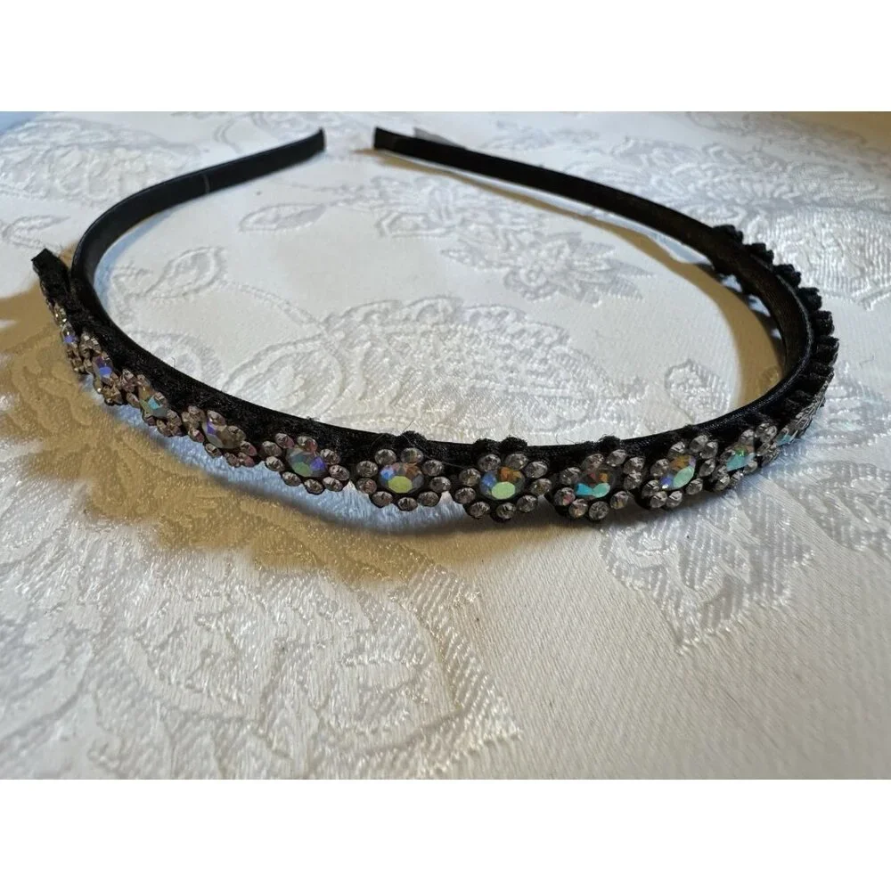 NORDSTROM 2 PC Berry Hair Accessories Bundle Lot Headband Satin Rhinestone NEW